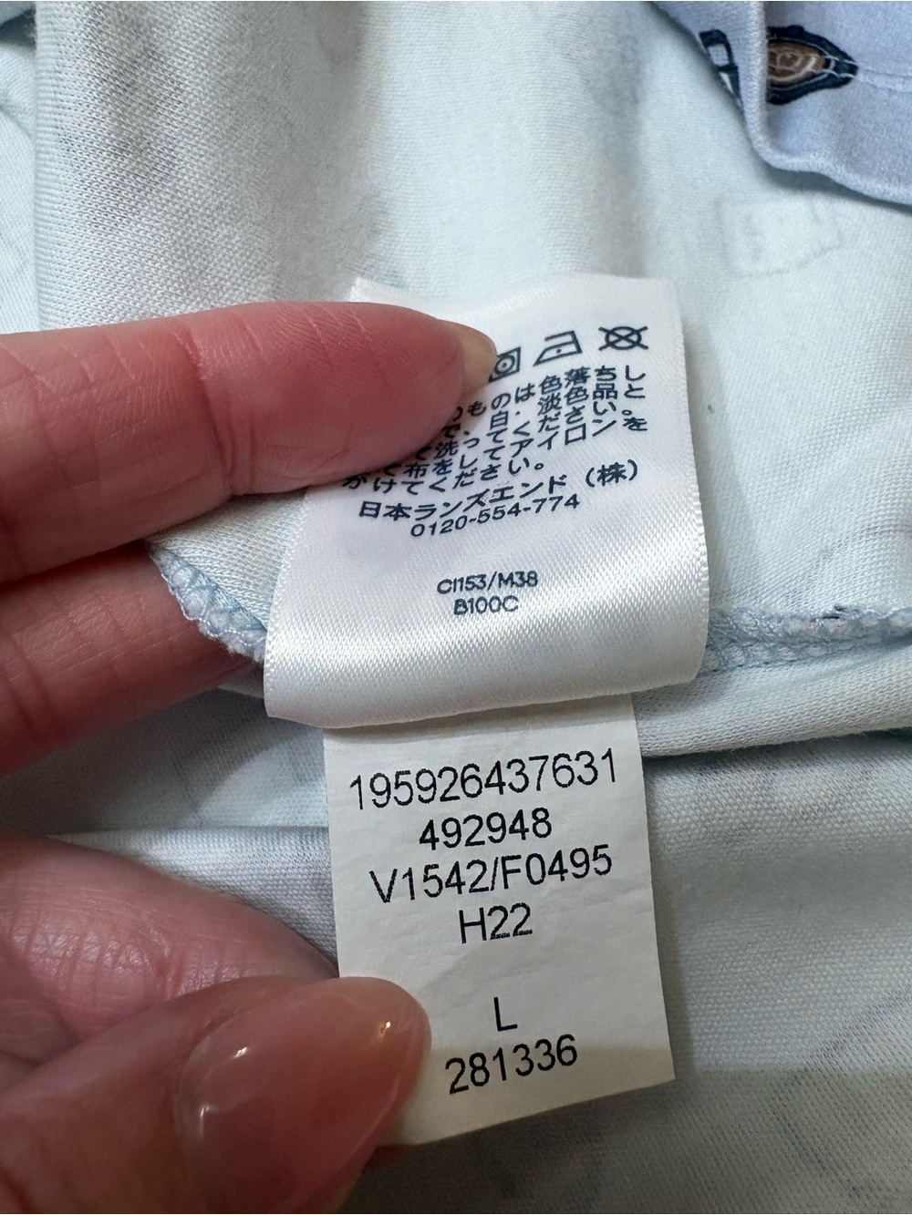 Lands’ End Cotton French Café Breakfast Nightgown Large Blue Sleep Dress Soft - Picture 7 of 10